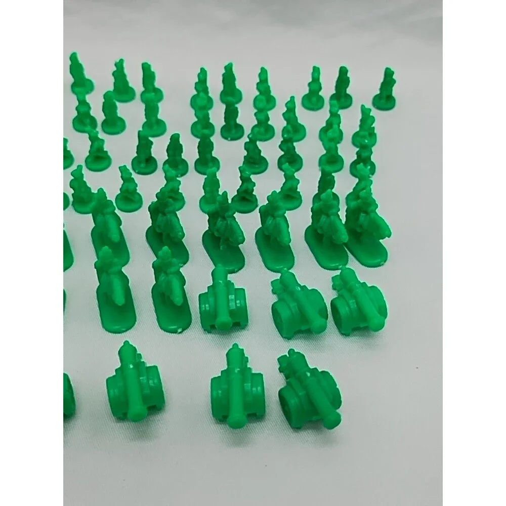 Set Of (60) 1993 Risk Green Board Game Player Pieces